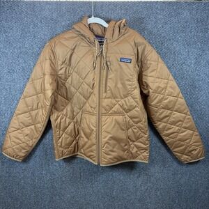 Patagonia Diamond Quilted Bomber Hoody Jacket Women's Size M NWT Deer Brown $199